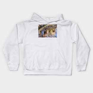 Streets of Koronos village - Naxos island Kids Hoodie